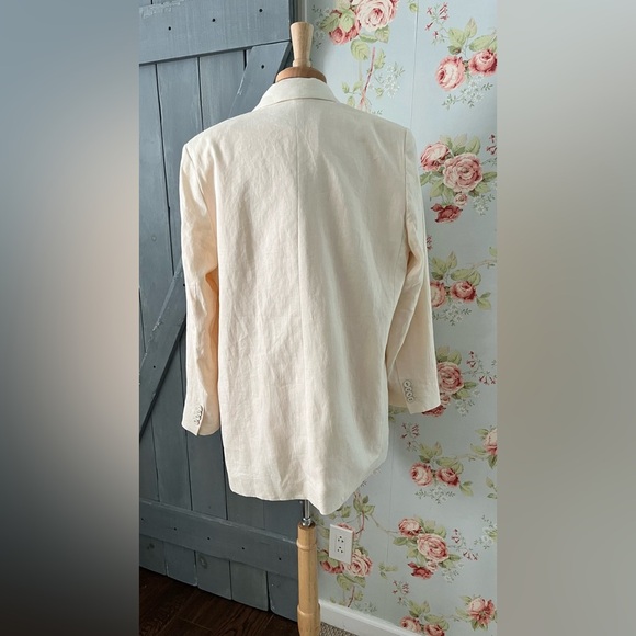 Everlane The Oversized Linen Cotton Blazer Womens 16 Bone Cream - Picture 3 of 15